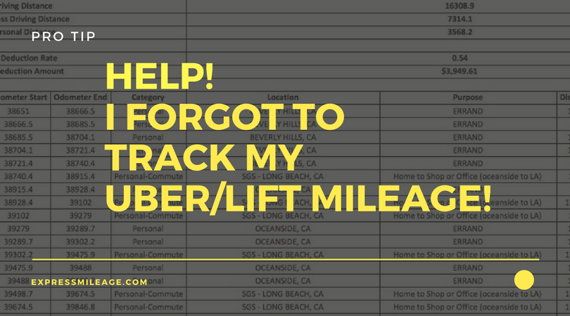 Here S What You Should Do If You Forgot To Track Your Mileage Expressmileage