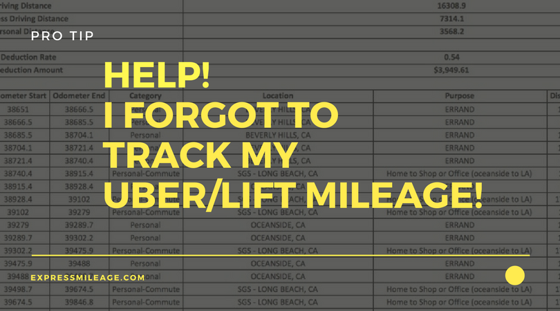 Mileage Log For Taxes